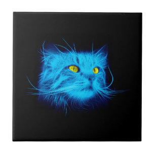 Blue Cat Face Tile