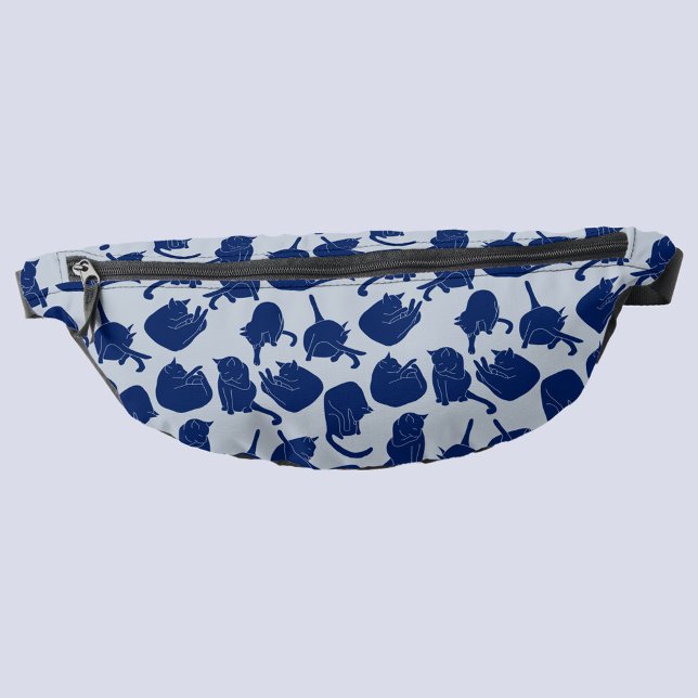 Blue Cat Pattern Fanny Pack (Blue cat pattern fanny pack)