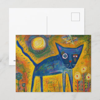 Blue Cat Postcard
