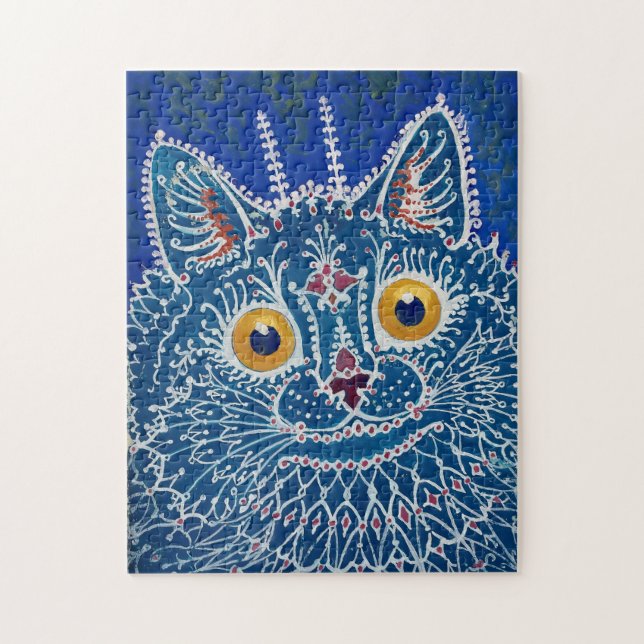 Blue cat vintage art puzzle (Vertical)