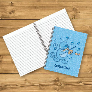 Blue Cat with Violin Notebook