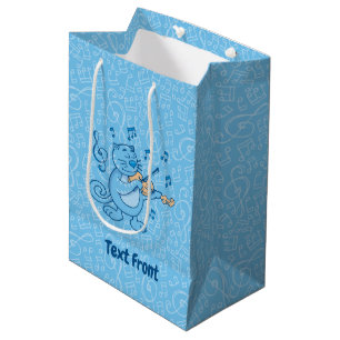 Blue Cat with Violin Small Gift Bag