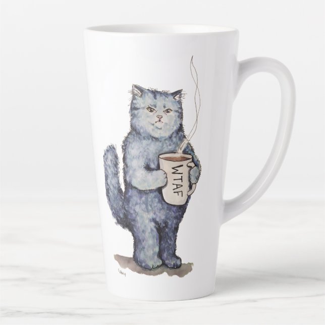 Blue Cat WTAF mug (Right)