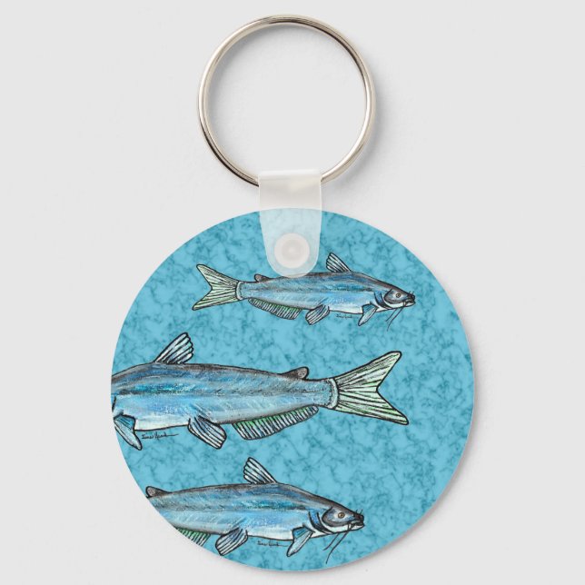 Blue Catfish Keychain (Front)
