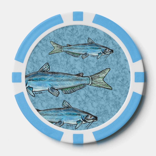 Blue Catfish Poker Chips (Front)