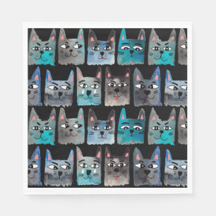 Blue cats napkin
