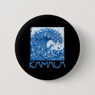 Blue Cats Wave For Kamala 2024 2 Inch Round Button