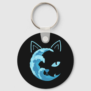 Blue Cats Wave For Kamala Funny Blue Wave Of Cat L Keychain