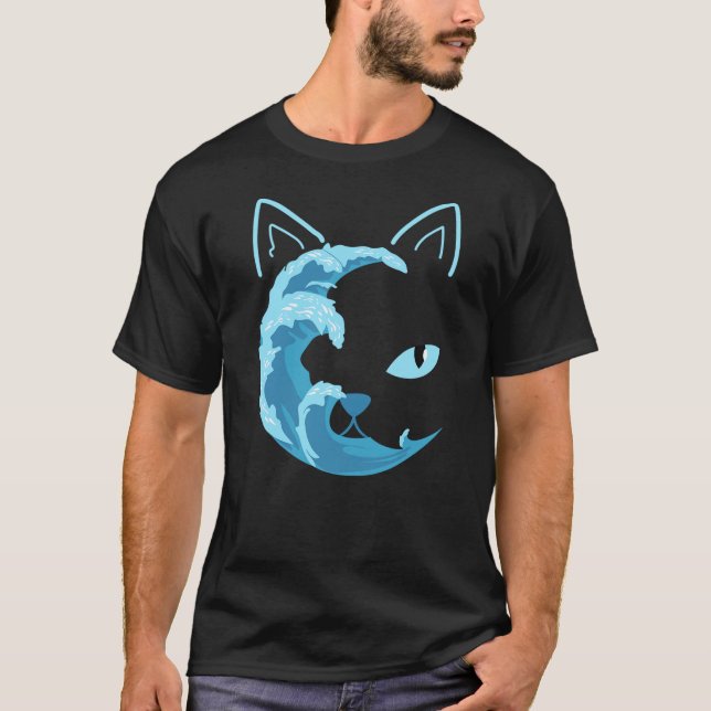 Blue Cats Wave For Kamala Funny Blue Wave Of Cat L T-Shirt (Front)