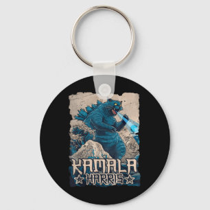 Blue Cats Wave For Kamala Harris Japanese Art Kaij Keychain