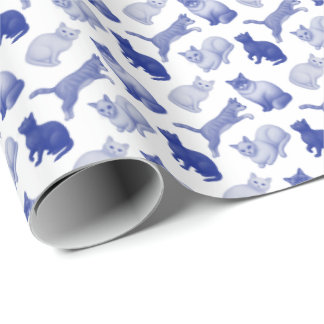 Blue Cats Wrapping Paper