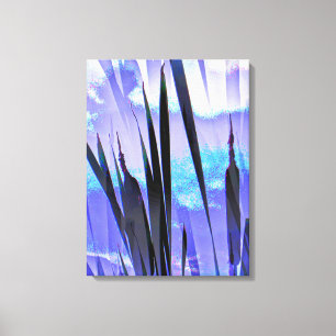BLUE CATTAILS CANVAS PRINT