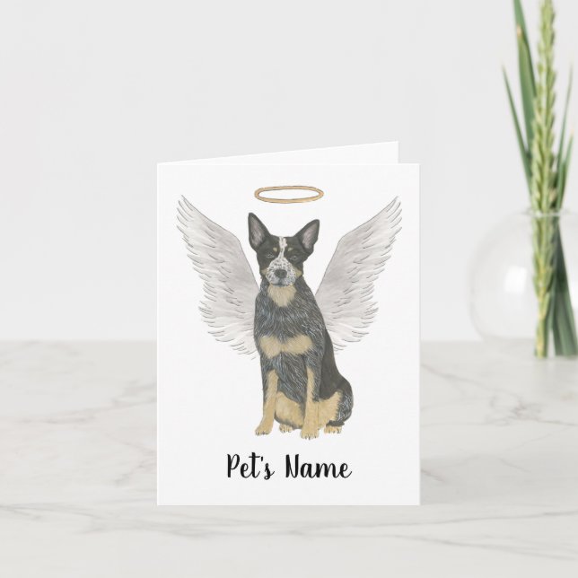 Blue Cattledog Heeler Sympathy Memorial Card (Front)