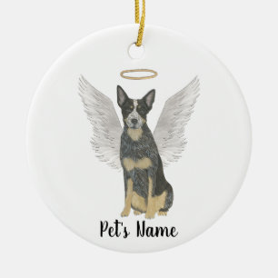 Blue Cattledog Heeler Sympathy Memorial Ceramic Ornament