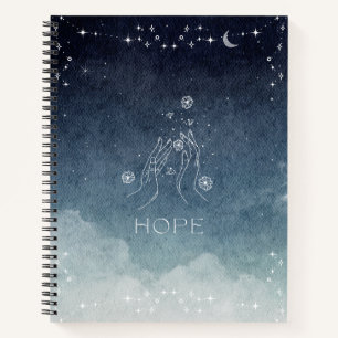 Blue Celestial Quote Notebook