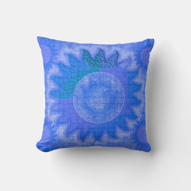 Blue Celestial Sun Pillows (Front)