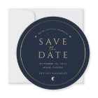 Blue Celestial Wedding Save The Date Card