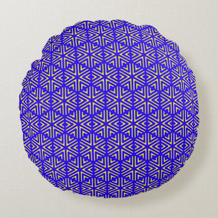 Blue cells  round pillow