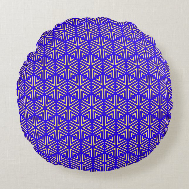 Blue cells  round pillow (Front)