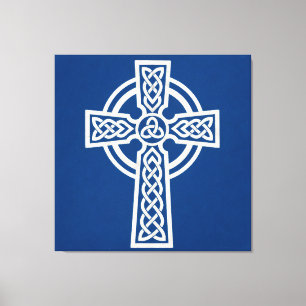 Blue Celtic Cross Canvas Print