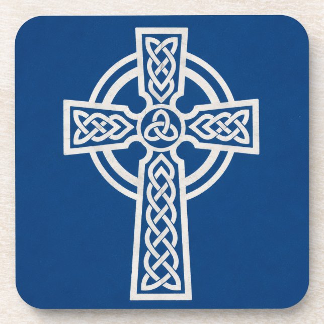 Blue Celtic Cross Coaster (Front)