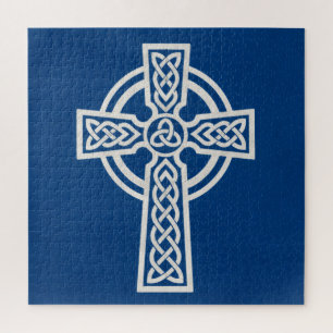 Blue Celtic Cross Jigsaw Puzzle
