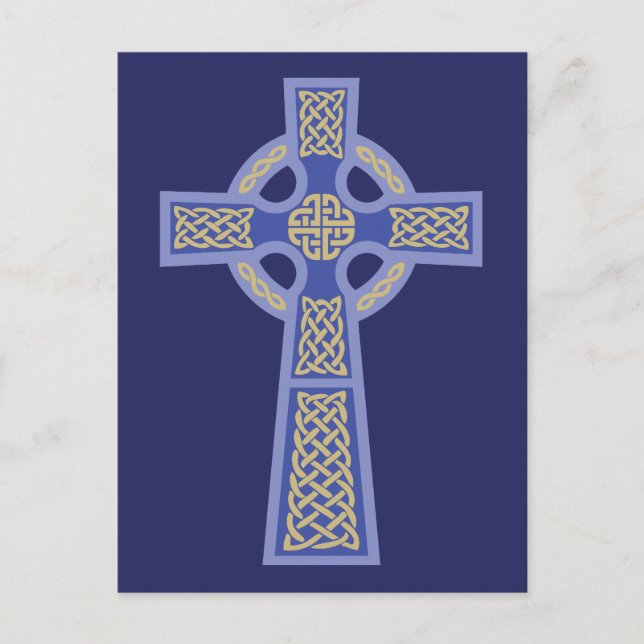 Blue Celtic Cross Postcards (Front)