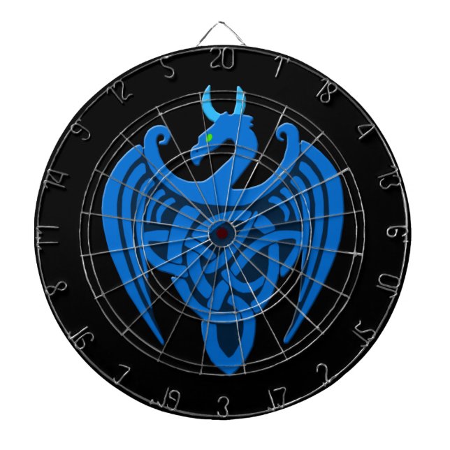 Blue Celtic Dragon Dartboard (Front)