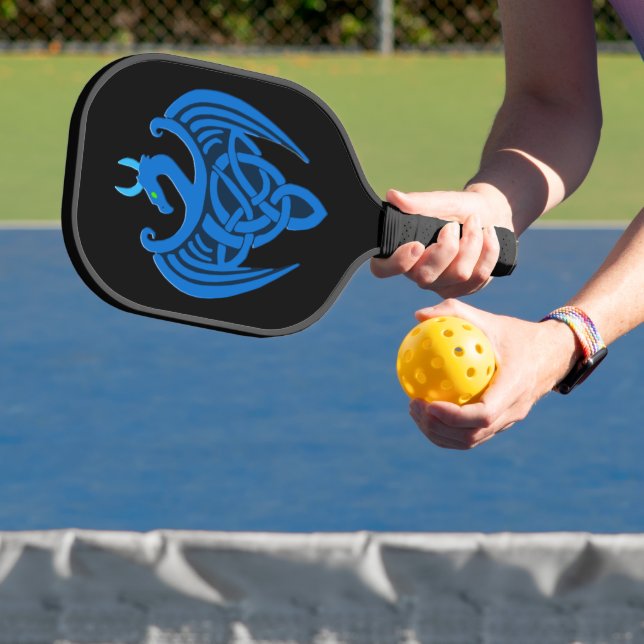 Blue Celtic Dragon Pickleball Paddle (Insitu)