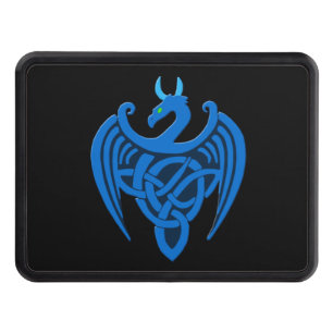 Blue Celtic Dragon Trailer Hitch Cover