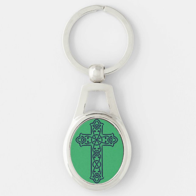 Blue Celtic High cross Keychain (Front)