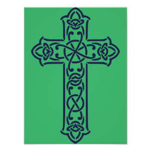 Blue Celtic High cross Photo Print