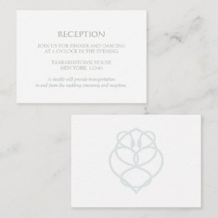 Blue Celtic Irish Swan Love Knot Wedding Reception Enclosure Card