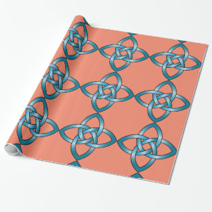 blue celtic knot wrapping paper