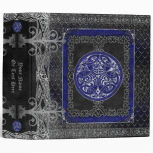 Blue Celtic Medallion Gothic Grimoire Pagan Binder