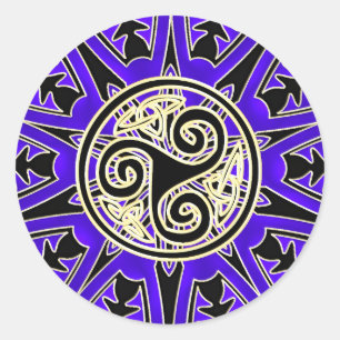 Blue Celtic Triskele Mandala Sticker