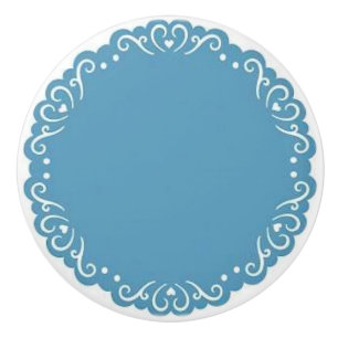 Blue Ceramic Knob/Hearts Knob