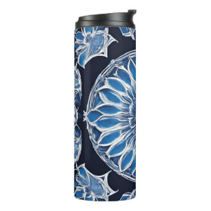 Blue Ceramic Printed Thermal Tumbler
