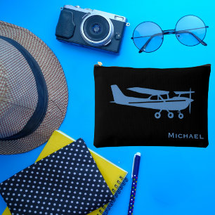 Blue Cessna Airplane Pilot Aviation Custom Office Accessory Pouch