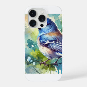 Blue Chaffinch 300924AREF116 - Watercolor iPhone 15 Pro Case