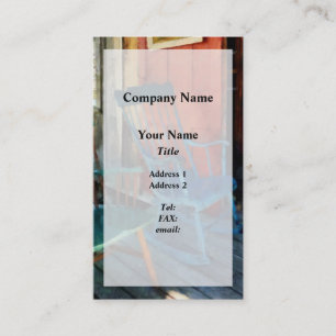 Blue Chair Against Red Door Business Card