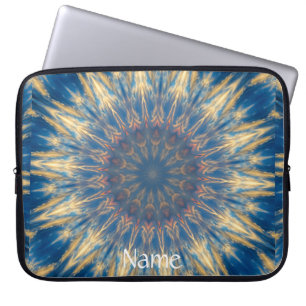 Blue Chakra Kaleidoscope Thunder_Cove Laptop Sleeve