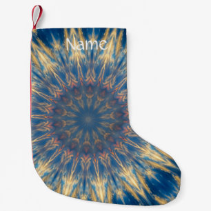 Blue Chakra Kaleidoscope Thunder_Cove Small Christmas Stocking