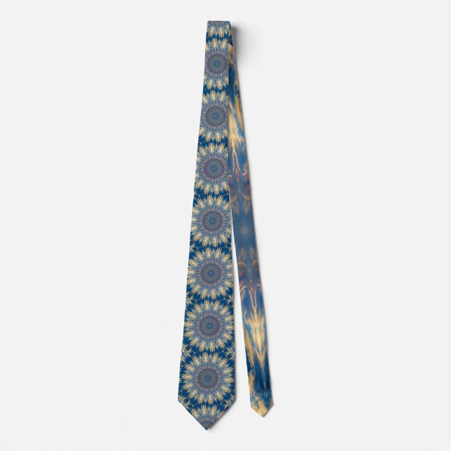 Blue Chakra Kaleidoscope Thunder_Cove Tie (Front)
