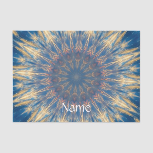Blue Chakra Kaleidoscope Thunder_Cove  Tissue Paper (Front)