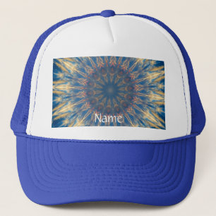Blue Chakra Kaleidoscope Thunder_Cove Trucker Hat