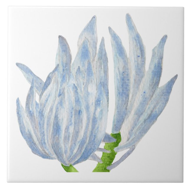 Blue Chalk Sticks on a Ceramic Tile (Front)