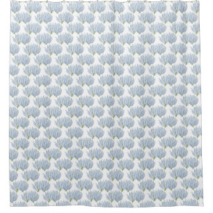 Blue Chalk Sticks on a Shower Curtain