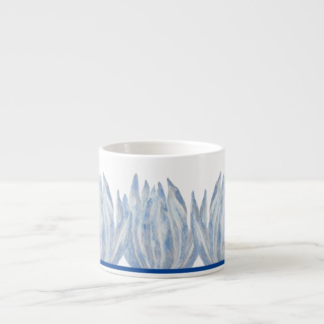 Blue Chalk Sticks on an Espresso Mug (Front)