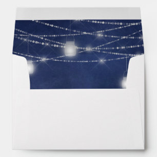 Blue Chalkboard & White Mason Jar String Lights Envelope